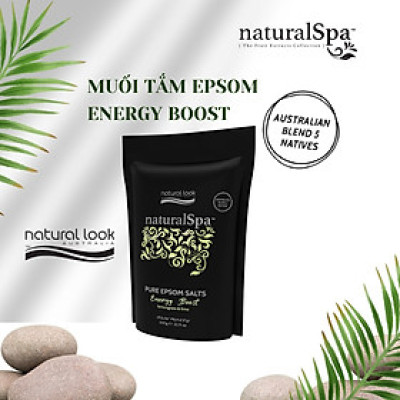 Muối tắm Epsom - Liệu pháp giải độc cơ thể, thư giãn các cơ mệt mỏi, đau nhức, cải thiện giấc ngủ - naturalSpa Energy Boost Epsom Salts 650gr