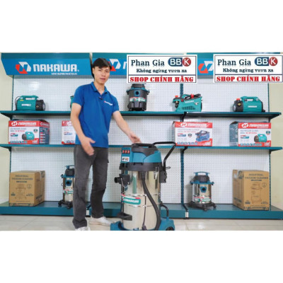 [chính hãƞg] Máy Hút Bụi Công Nghiệp Nakawa 80L - Hút Khô Ướt, Thổi Bụi - Dây Đồng 100% (Bảo hành 1 năm)