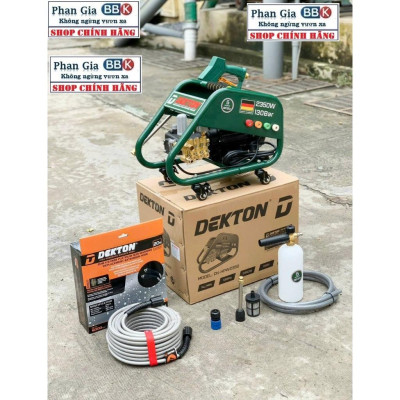 Máy Rửa Xe Công Nghiệp Dekton DK-HPW2350 - Công Suất 2350W - Có Chỉnh Áp - Motor Đầu Rời - Di Cuyển Bằng  Bánh Xe