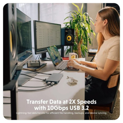 HUB chuyển đổi HyperDrive Next 10 in 1 Port Business CLASS USB-C DOCK CHO MACBOOK/LAPTOP – HD7001GL - Hàng Chính Hãng 