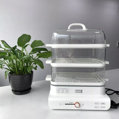 Nồi hấp điện đa năng 3 tầng LEBENLANG LBEL5031 siêu tiện lợi, dung tích 18L, công suất 900W - hàng chính hãng