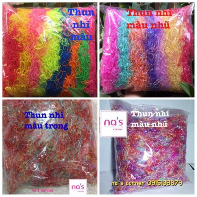 Sỉ Thun cột tóc 1kg cỡ To/Vừa/Nhỏ nhiều màu hàng mới