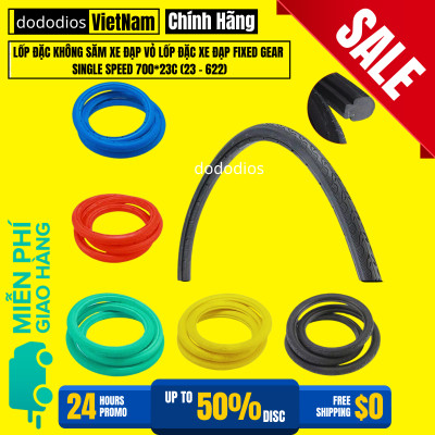 Lốp xe đạp đặc không săm (Vỏ) Đặc Không Săm Xe Đạp Nhẹ Nảy Chọn Màu Xe Đạp Thể Thao Fixed Gear Single Speed 700*23C (23-622) - Chính hãng