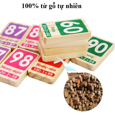 Đồ Chơi Gỗ, Bộ Domino Số 100 Quân, Đồ Chơi Trẻ Em Phát Triển Tư Duy Sáng Tạo