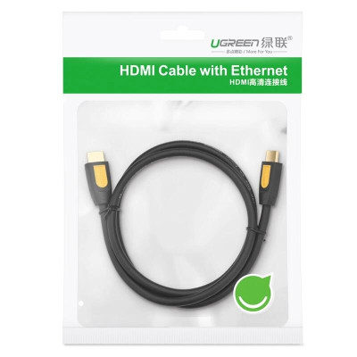 Ugreen UG10115HD101TK 1M màu Vàng Cáp tín hiệu HDMI chuẩn 1.4 hỗ trợ phân giải 4K * 2K - HÀNG CHÍNH HÃNG