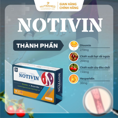 Viên uống Notivin hỗ trợ suy giãn tĩnh mạch mãn tính (30 viên) - Nutramed