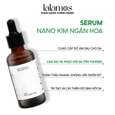 Serum dưỡng ẩm Nano Kim Ngân Hoa Lalamos giúp phục hồi và tái tạo da 50ml
