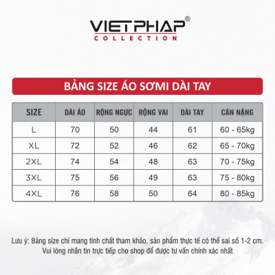 Áo Sơ Mi Nam Dài Tay VIỆT PHÁP Form Regular Chất liệu Cotton Cao Cấp thoáng mát, thấm hút mồ hôi tốt 24101