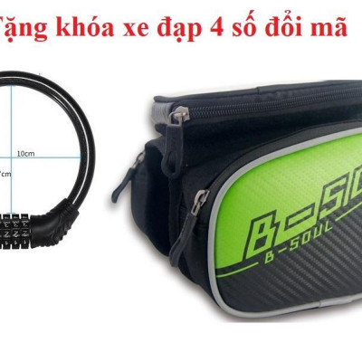 Túi 4 Ngăn Treo Sườn Xe Đạp Kèm Túi Chống Nước Cho Điện Thoại - Tặng khóa 4 số đổi mã