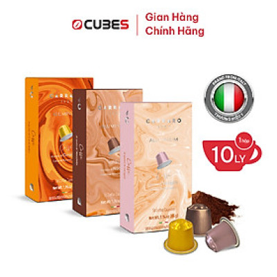 Cà phê viên nén Carraro – Rich Flavor Blend - Nhập khẩu từ Ý - Tương thích máy capsule Nespresso (including Caramel, Hazelnut, Vanilla)