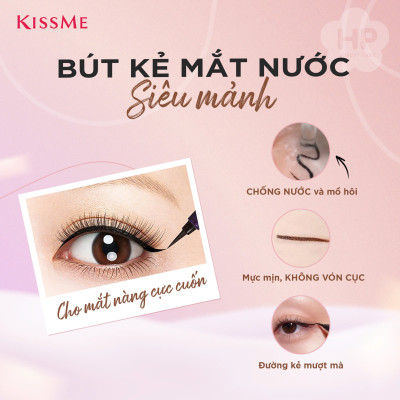 Bút Kẻ Mắt Nước Siêu Chống Trôi Nét Kẻ Siêu Sắc Mãnh Kissme Heroine Make Smooth Liquid Eyeliner (Màu Nâu)