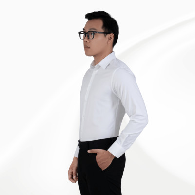 Áo sơ mi nam dài tay màu trắng không túi GENTITI by Thái Tuấn -  1C803HAKT101