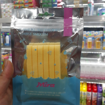 Bông Bọt Biển Rửa Mặt Cao Cấp Mira 6 miếng /gói tặng kèm móc khóa