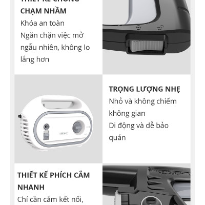 Máy Rửa Xe Mini Deli Công Suất Lớn - Tiết Kiệm Điện Năng, Phun Rửa Đa Năng - DL882201