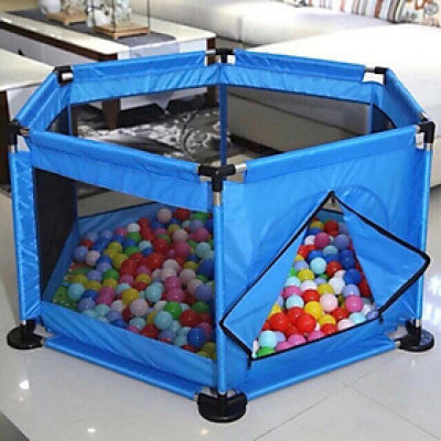 Nhà Banh Cho Bé - Quây Bóng Lục Giác Khung Inox Chắc Chắn - Hàng Loại 1 - Chính Hãng MINIIN + Tặng Kèm 100 Bóng Nhựa