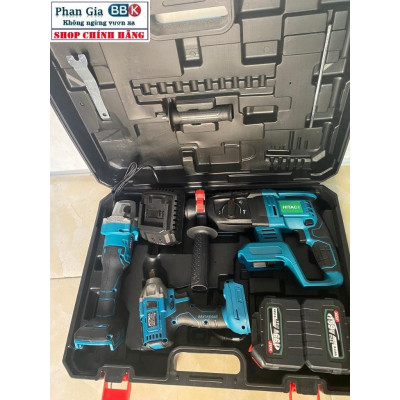 Bộ Combo Gồm Máy Khoan Đục Bê Tông, Máy Mài Và Bulong Dùng Pin 199V 15 Cell, Máy Siêu Khỏe - Bảo Hành 1 Năm