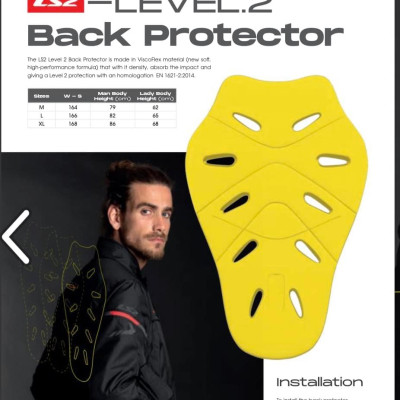 Đệm Giáp Lưng LS2 Level 2 dùng cho áo bảo hộ