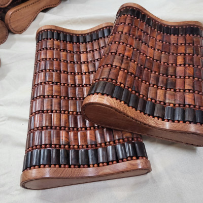 Gối Gỗ Trắc Miếng , Gối Công Thái Học - Kích Thước 43cmx24cmx8cm/4cm ( video , hình thật ) 