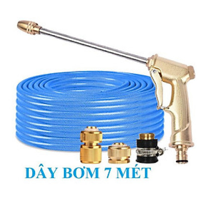 Bộ dây vòi xịt nước rửa xe,tưới cây ,tăng áp 3 lần,loại 7m,10m 206701-3 đầu đồng,cút đồng,nối đ+ túi đựng bút