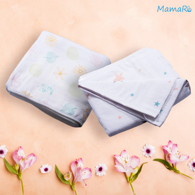  Bộ 3 khăn đa năng vải sợi tre cho bé 120x120 Mamaru MA-KDN03 - Diệt khuẩn, hút ẩm tốt, kháng tia UV