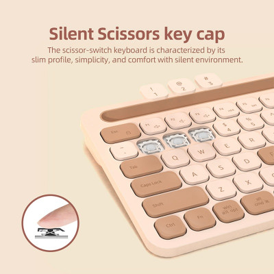 Bộ bàn phím kèm chuột không dây MicroPack Lifestyle KM-238W Có Khe Dựng Máy Tính Bảng, Điện Thoại Kết Nối 03 Thiết Bị Hàng Chính Hãng