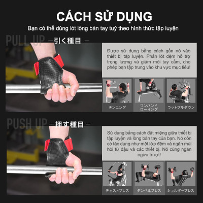 Lysin - đai hỗ trợ cổ tay, lòng bàn tay chất liệu da Pu thoáng khí, chống trượt,găng tay tậm gym tập chuyện nghiệp dây kéo lưng lifting straps tập gym deadlift kéo xà nâng tạ