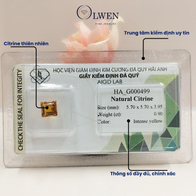 Viên đá thạch anh vàng ( citrine ) thiên nhiên  HA_G000499