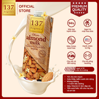 Sữa hạt Hạnh nhân Nguyên chất 137 DEGREES 1000ml