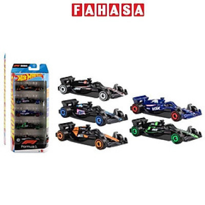 Bộ 5 Đồ Chơi Mô Hình Siêu Xe Đua F1 - Hot Wheels JGF58