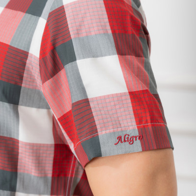 Áo sơ mi nam ngắn tay ALIGRO kẻ caro, cotton cao cấp, kháng khuẩn form slim vừa công sở thời trang trẻ trung ALGS-C58