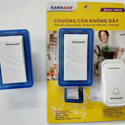 CHUÔNG CỬA KHÔNG DÂY DB658 (BLACK) THƯƠNG HIỆU KAWASAN