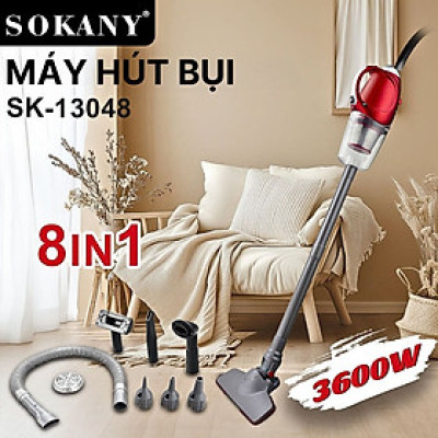 Máy hút bụi đa năng 8in1 SOKANY SK13048 loại CÓ DÂY, công suất cực mạnh 36000W, vừa hút vừa thổi bụi, làm sạch mọi ngóc ngách trong nhà - HÀNG CHÍNH HÃNG