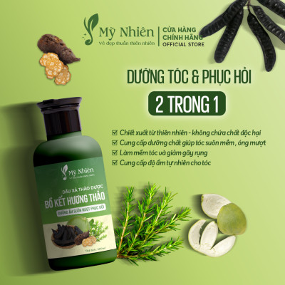 Dầu Gội, Xả Thảo Dược Mỹ Nhiên 400ml/300ml Dưỡng Tóc Tinh Chất Bồ Kết Hương Thảo - Làm Sạch Da Đầu, Nuôi Dưỡng Tóc Mềm Mượt, Giúp Tóc Khỏe Tự Nhiên