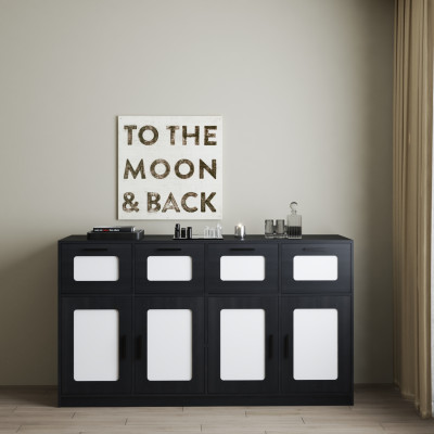 HAPPY FURNITURE , Tủ lưu trữ 4 ngăn kéo 4 cửa mở - TASY ,TLT_063 , 178cm x 50cm x 100cm DxRxC