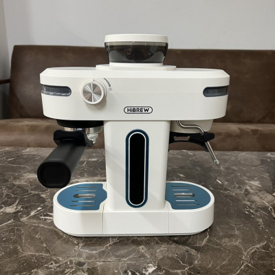 Máy pha cà phê bán tự động kiêm xay cà phê 15 chế độ Espresso, Cappuccino, Latte thương hiệu Mỹ cao cấp HiBREW H14 - Hàng Nhập Khẩu