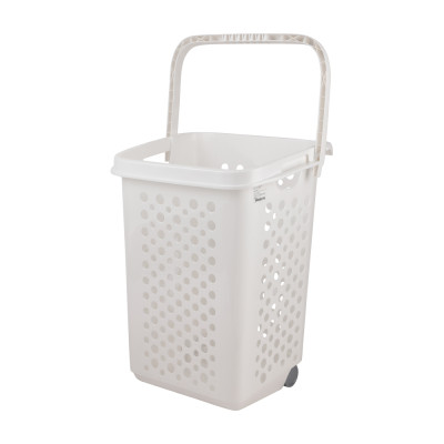 Giỏ Đựng Đồ Đa Năng Có Bánh Xe Màu Trắng 50X37X64 Cm | Index Living Mall | Nội Thất Thái Lan