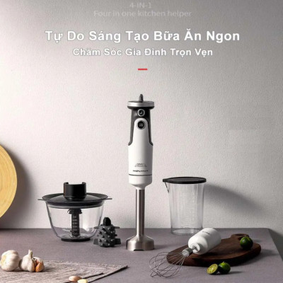 Máy xay sinh tố cầm tay 4 trong 1 Morphy Richards MR6006, công suất 600W, tích hợp 8 tốc độ quay cùng chế độ Turbo, dung tích cối chứa 500ml- Hàng chính hãng