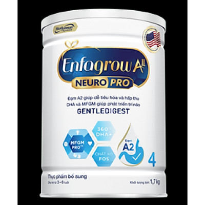Sữa bột Enfagrow A2 Neuro Pro 4 dành cho trẻ 3-6 tuổi - 1.7 kg