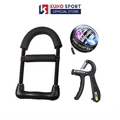 Combo 3 Món Dụng Cụ Tập Tay KUNOSPORT, Kìm Bóp Tay + Bóng Tập Cổ Tay + Lò Xo Tập Tay Chữ U