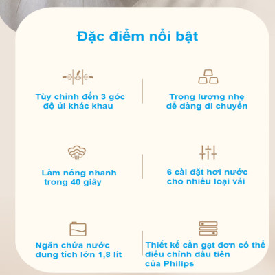 Bàn ủi hơi nước dạng đứng Philips Stand Steamer STE1050/10, Serial 1000 - Hàng Nhập Khẩu