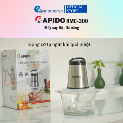 Máy xay đa năng cầm tay Rapido RB-600H - Máy xay thịt đa năng Rapido RMC-300 - Hàng Chính Hãng - Bảo Hành 12 Tháng