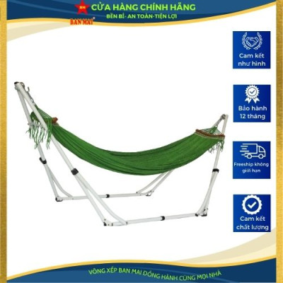 Bộ võng xếp BAN MAI: khung sơn tĩnh điện VIP và lưới mềm dày 99 ( Giao màu ngẫu nhiên )