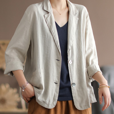 Áo Blazer Linen Nữ Dài Tay 1 Lớp Mẫu Mới Phong Cách Hàn Quốc Áo Vest Blazer Nữ Khoác Ngoài Chất Linen Cao Cấp Haint Boutique Bz03
