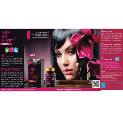 Viên Hổ Huyết Siberia"Chính hãng"- Bổ sung sắt cho người thiếu máu, phụ nữ mang thai và cho con bú, người sau phẫu thuật, mới ốm dậy 