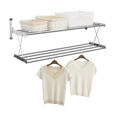 Giá treo và để đồ 2 tầng Inox gấp gọn Wellex RH2080 Hàn Quốc Hàng chính hãng