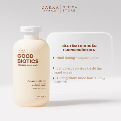 [Jasmine Bloom ] Sữa tắm lợi khuẩn hương nước hoa Good Biotics Scented Body Wash Zakka Naturals 300ml