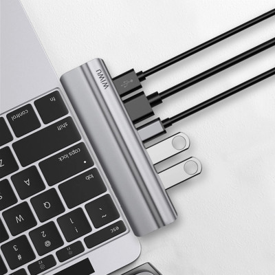 Hub Wiwu 8 In 1 T9 USB-C - USB 3.0 - HDMI - SD - Khe cắm TF - Type-C, Bộ Chuyển Đổi Đầu Ra Video HD 4K - Hàng Chính Hãng