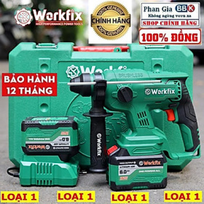 Khoan Bê Tông Pin Workfix 21v-Model: WF-RH2603-3 Chức năng - Pin 15 cell- Bảo hành chính hãƞg.