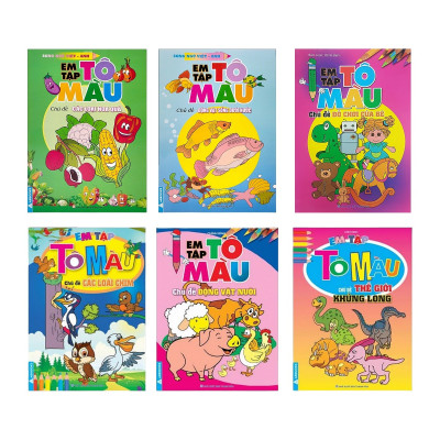 Sách - Em Tập Tô Màu - Chủ Đề Tổng Hợp Về Thiên Nhiên và Đồ Chơi Của Bé - Bộ 12 Cuốn