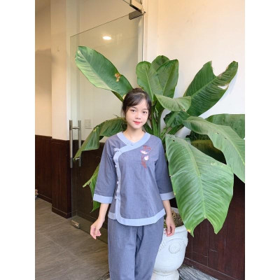 Đồ Lam Đi Chùa #Pháp Phục Phật Giáo#Cổ Tim Nữ s2